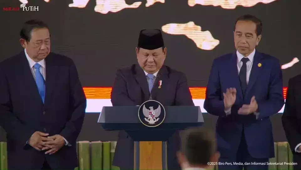 Peluncuran Danantara Indonesia di Istana Negara, Jakarta, pada Senin (24/2/2025). (Tangkapan layar: Youtube, Sekretariat Presiden)