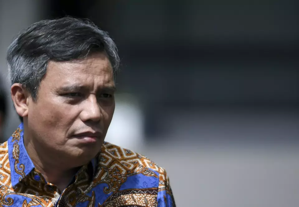 Direktur Utama BTN Nixon LP Napitupulu bersiap mengikuti rapat yang dipimpin Presiden Prabowo Subianto di Istana Kepresidenan, Jakarta, Jumat (21/3/2025). (ANTARA FOTO/Hafidz Mubarak A)