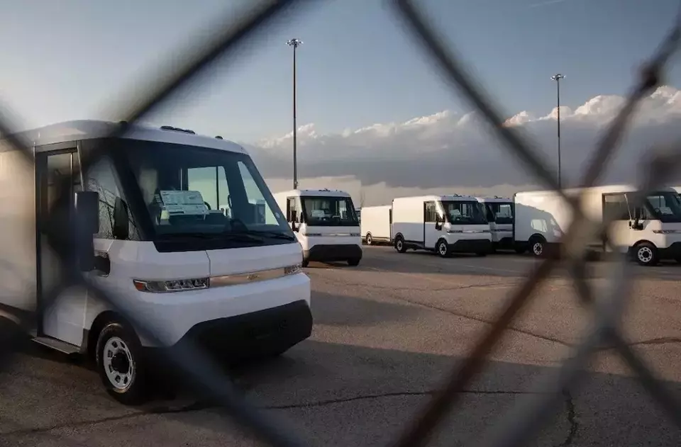 Van listrik BrightDrop di Pabrik Perakitan General Motors CAMI di Ingersoll, Ontario, Kanada. (Foto: Bloomberg)