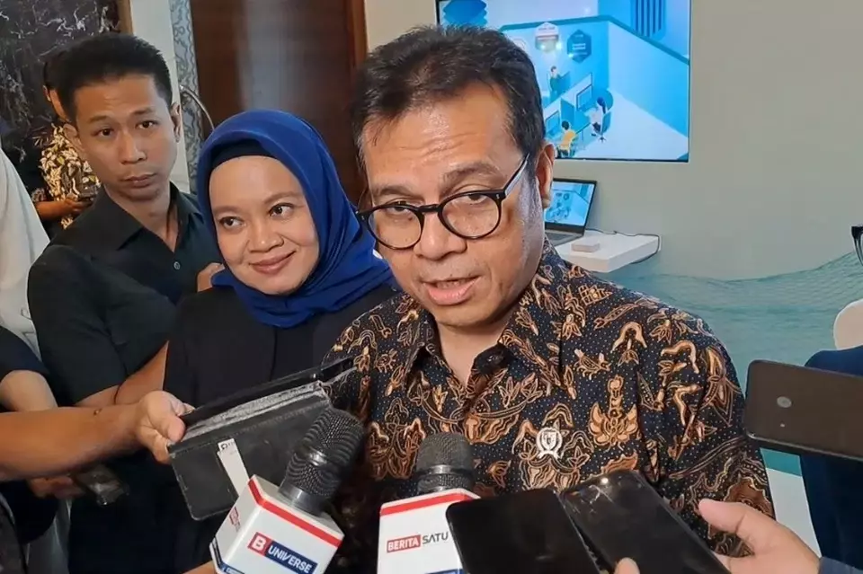 Wakil Menteri Komunikasi dan Digital (Wamen Komdigi) Nezar Patria dalam acara Indonesia AI Day for Mining Industry di Kempinski Hotel, Jakarta, Kamis (24/4/2025). (Foto: B-Universe/ Bambang Ismoyo)