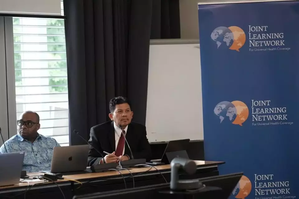 Direktur Utama BPJS Kesehatan, Ghufron Mukti hadir dalam acara The 78th World Health Assembly Side Meeting di Jenewa, Swiss. (BPJS Kesehatan/Istimewa)
