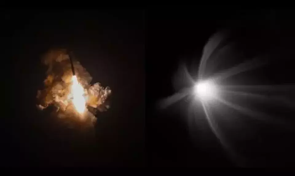Sebuah video menunjukkan peluncuran uji coba rudal Minuteman III milik Amerika Serikat. (Foto: X/ @SLDelta30)