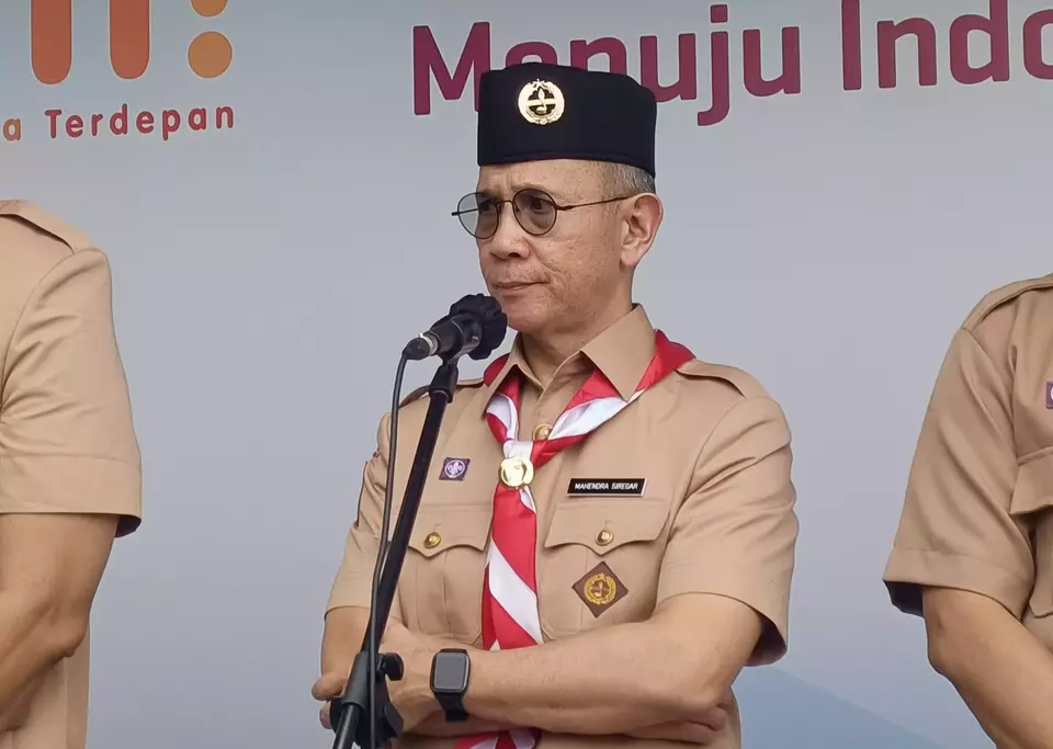 Ketua Dewan Komisioner OJK, Mahendra Siregar dalam acara Literasi Keuangan Indonesia Terdepan (Like It) di Jakarta, Kamis (14/8/2025). (B-Universe Photo/Akmalal Hamdhi)