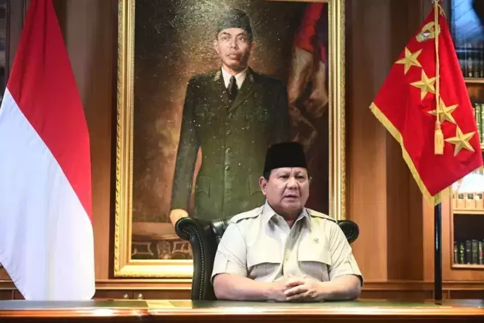 Presiden Prabowo Subianto menyampaikan keterangan pers terkait tewasnya driver ojol karena terlindas kendaraan rantis, di Jakarta, Jumat (29/8/2025). (Foto: ANTARA/ HO-Biro Pers Sekretariat Presiden)