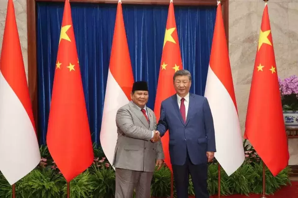 Presiden Prabowo Subianto melakukan pertemuan bilateral dengan Presiden China Xi Jinping diBalai Besar Rakyat China, Beijing, Rabu (3/9/2025).(ANTARA/Desca Lidya Natalia)