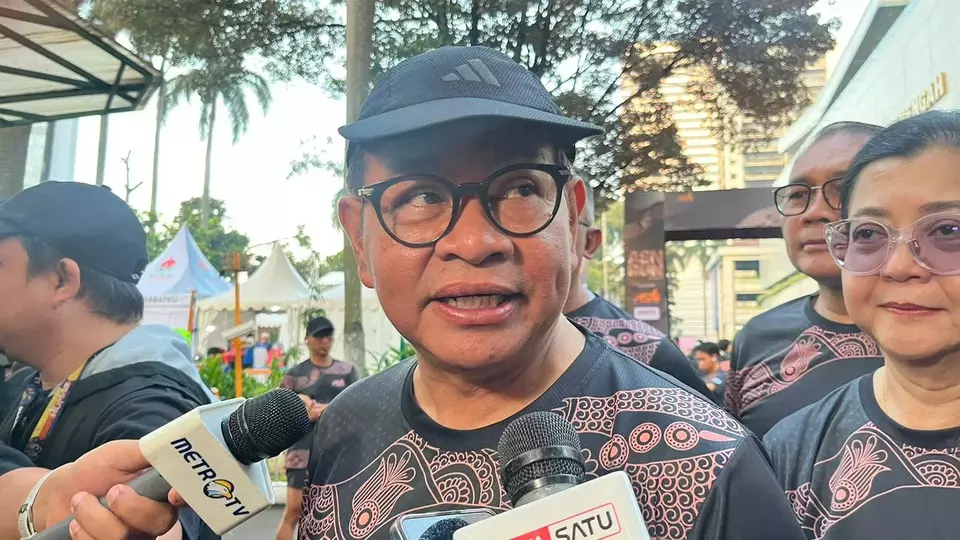 Gubernur Jakarta Pramono Anung saat ditemui di ASN Run 2025. (Foto Mita Hapsari).