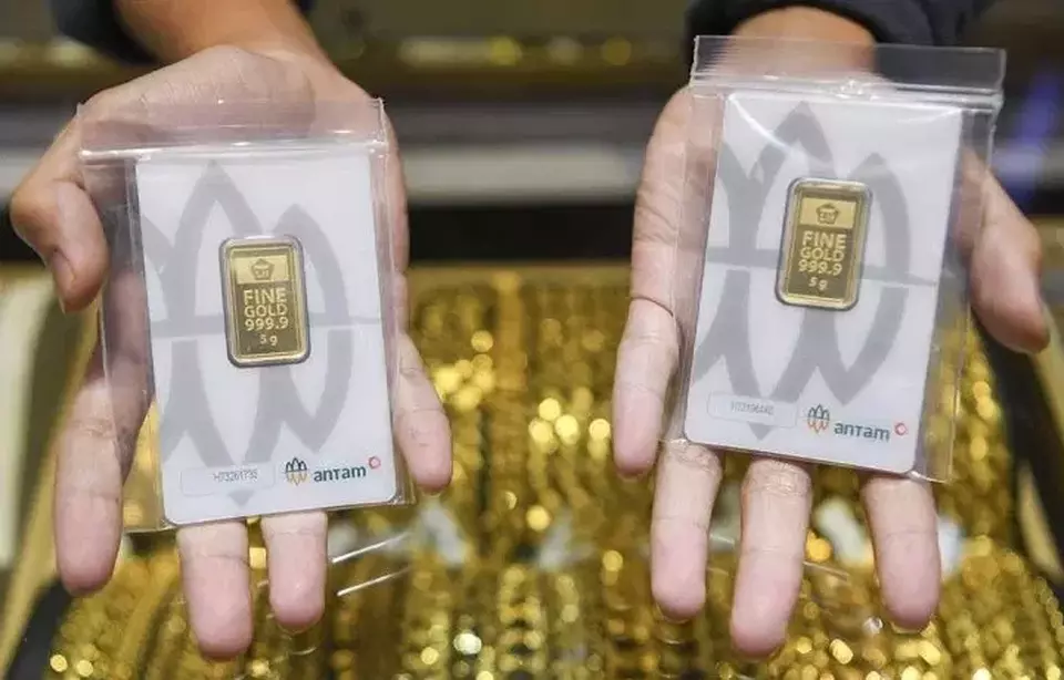 Emas Antam (ANTM). (Foto: ANTARA FOTO/M Risyal Hidayat/YU/pri)
