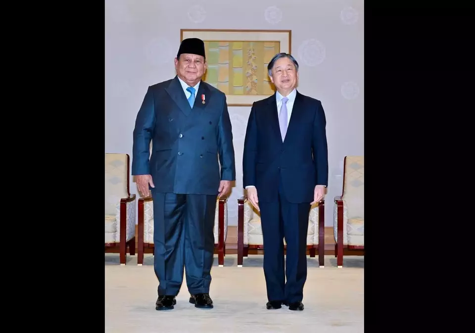 Presiden Indonesia Prabowo Subianto melakukan kunjungan kehormatan kepada Kaisar Jepang Naruhito di Istana Kekaisaran, Tokyo, Senin (30/3/2026). (Foto: Sekretariat Presiden)