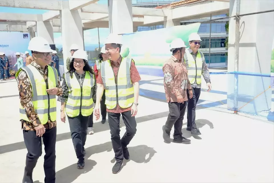 Seremoni topping off Gedung Medical Suites di KEK ETKI Banten pada Jumat (10/4/2026). (Dok. kek.go.id)
