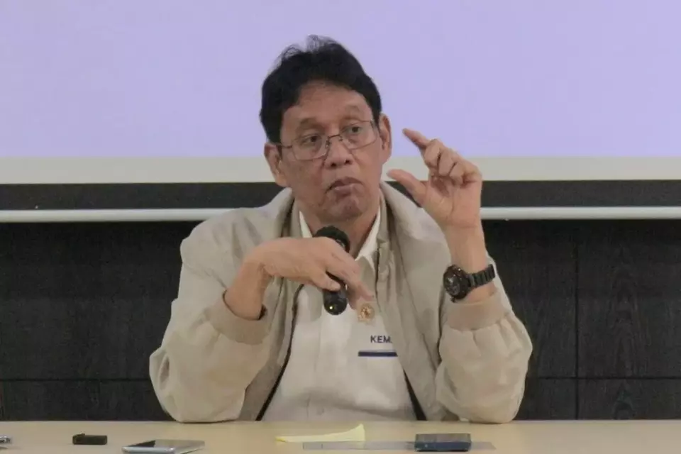 Menteri Keuangan (Menkeu) Purbaya Yudhi Sadewa saat memberikan keterangan pers di Kantor Kementerian Keuangan, Senin (4/5/2026). (B-Universe Photo/Addin Anugrah Siwi)
