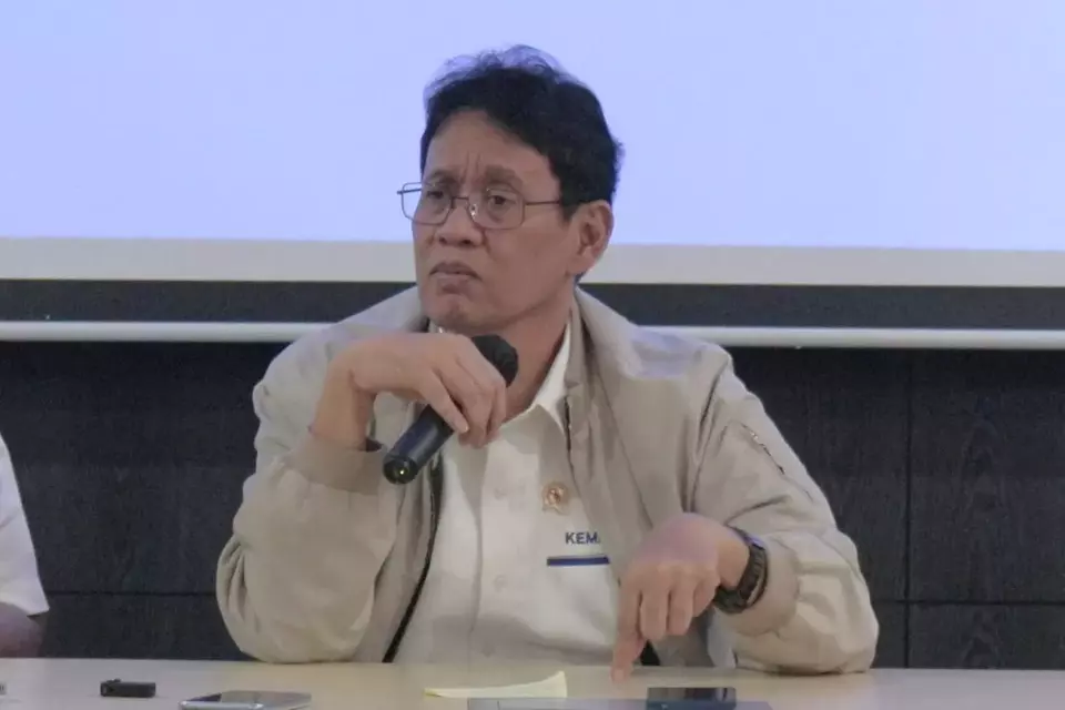 Menteri Keuangan (Menkeu) Purbaya Yudhi Sadewa saat memberikan keterangan pers di Kantor Kementerian Keuangan, Senin (4/5/2026). (B-Universe Photo/Addin Anugrah Siwi)