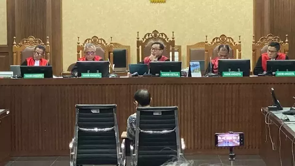 Mantan Mendikbudristek Nadiem Makarim saat menjalani sidang Pengadilan Tindak Pidana Korupsi, PN Jakarta Pusat, Senin (11/5/2026).