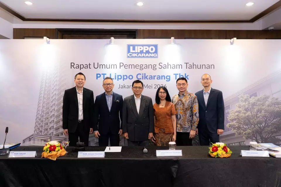 PT Lippo Cikarang Tbk (LPCK) memperbarui susunan Dewan Komisaris dan Direksi dalam Rapat Umum Pemegang Saham Tahunan (RUPST) yang digelar di Hotel Aryaduta Menteng, Jakarta, Jumat (8/5/2026).
Sumber; Ist
