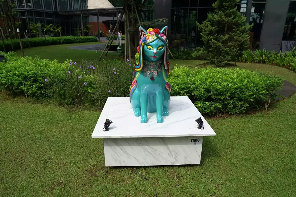 Desain style Neo Eclectic menggunakan Taco PVC Board dilapisi HPL dipamerkan di Art Jakarta Gardens 2026 di Hutan Kota Plataran, Jakarta.