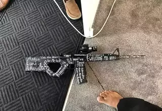 Replica Rifle With “Brenton Tarrant. Welcome to Hell” Found at Jakarta School Blast Site