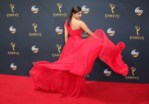 Bold Hues and Cool Cutouts Stand Out on Emmys Red Carpet