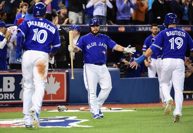 Blue Jays' Edwin Encarnacion, Josh Donaldson, Jose Bautista in home run  battle