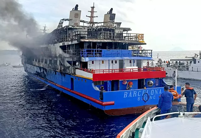 Ferry Catches Fire Off North Sulawesi, Passengers Leap Into Sea