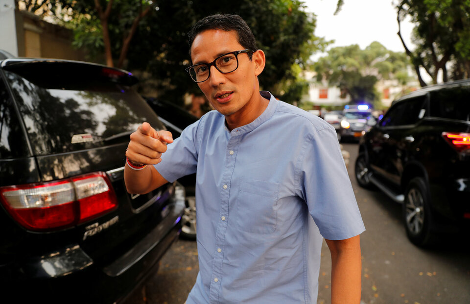 A dozen members of Sandiaga Uno's family have signed a statement of support for President Joko 'Jokowi' Widodo's re-election bid. (Reuters Photo/Beawiharta)