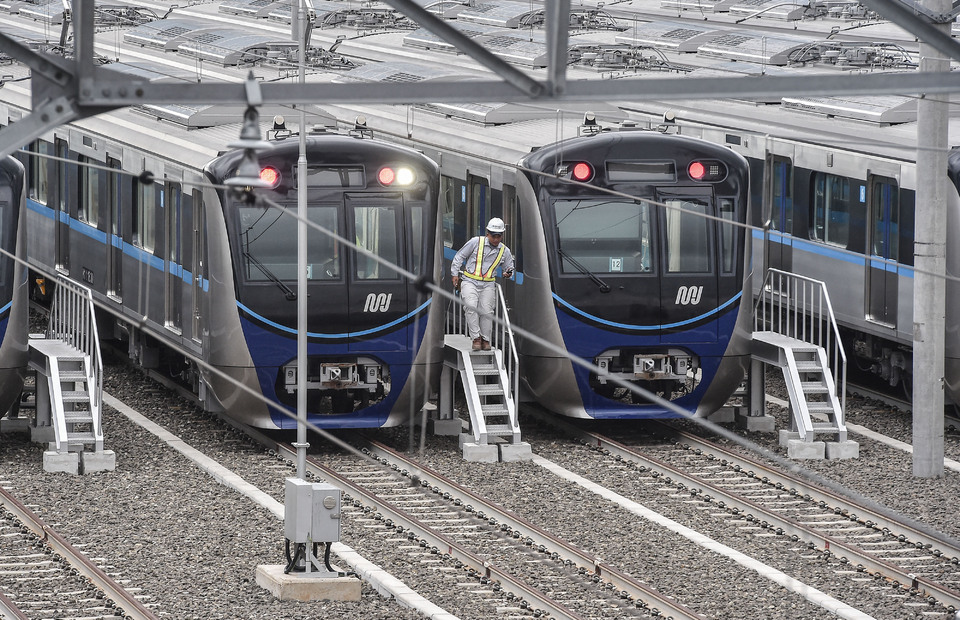 The long-awaited Jakarta MRT is set to begin a public trial run on March 12. (Antara Photo/Muhammad Adimaja)