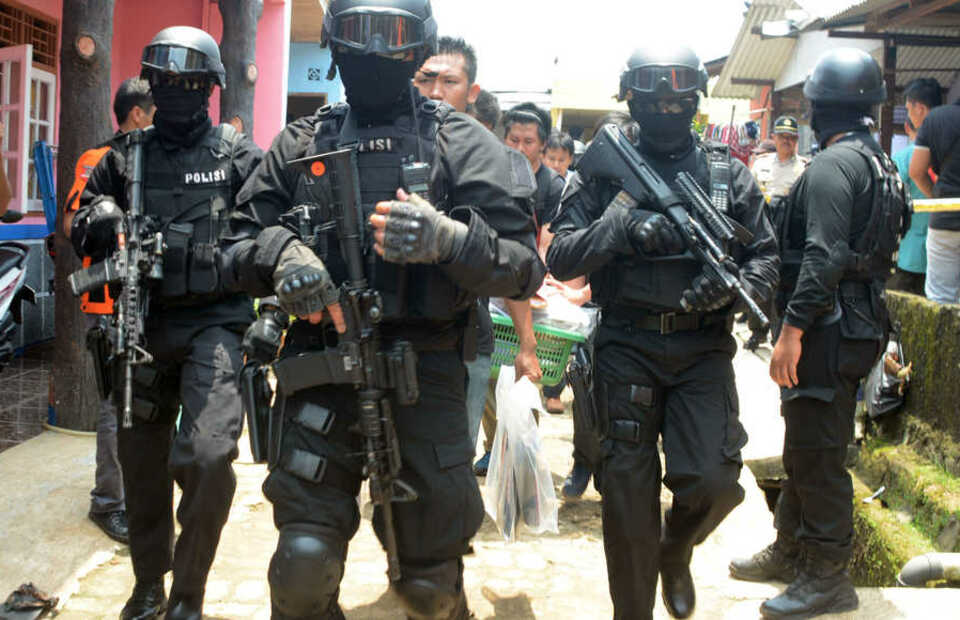 Members of counterterrorism squad Detachment 88. (Antara Photo)