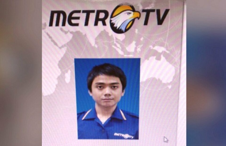 The photograp of Yodi Prabowo on Metro TV ID card. (Antara Photo)