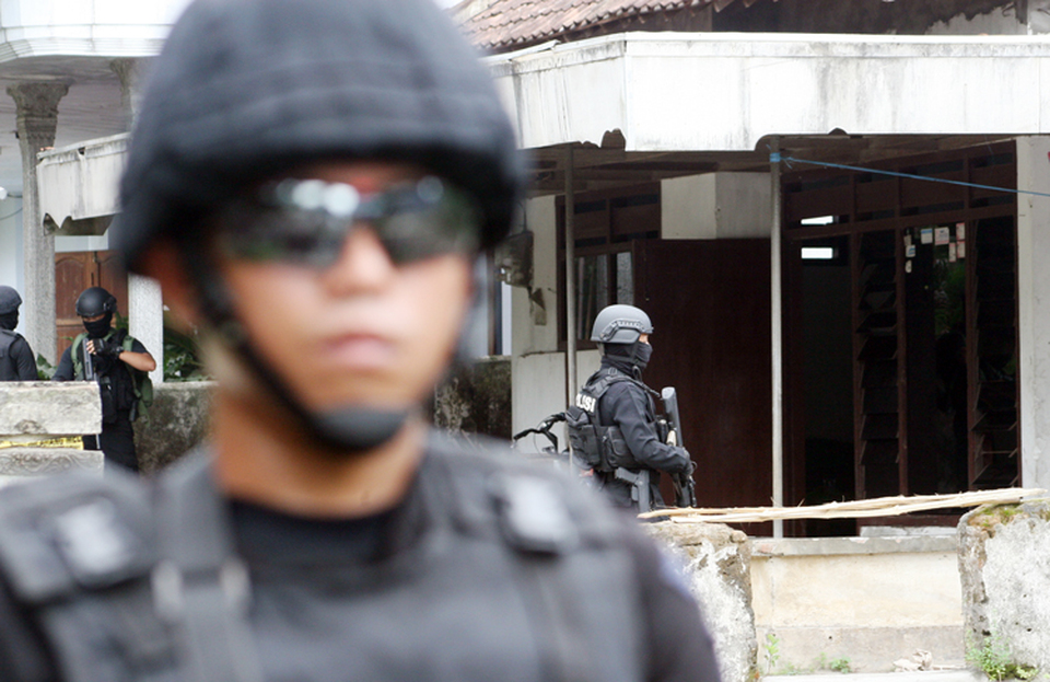 The use of force by the anti-terrorism unit Densus 88, against suspects has been admitted by National Police. (Antara Photo/Rudi Mulya)