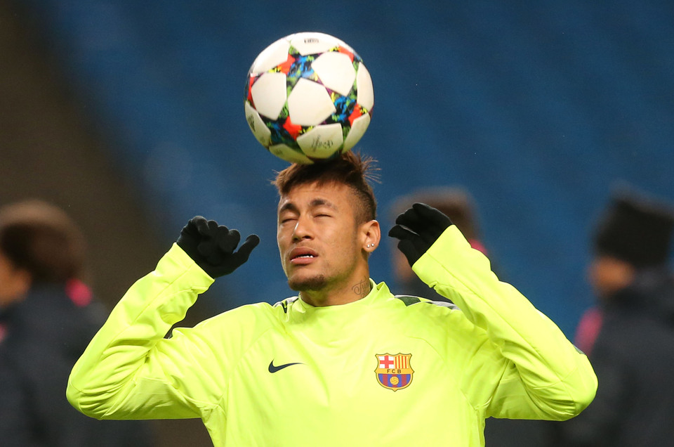 FC Barcelona's Neymar during training. (Reuters Photo/Carl Recine)