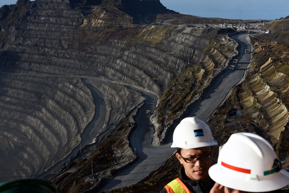 Workers pictured at Freeport Indonesia's Grasberg gold and copper mine in Papua. (Antara Photo/M. Agung Rajasa)