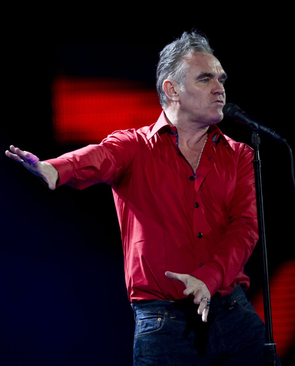British singer Morrissey performs during the 53nd Vina del Mar International Song Festival in this February 24, 2012 photo in Vina del Mar, Chile. Morrissey, who canceled half of his US tour last year due to illness, will return in June for the Firefly Music Festival -- which will also feature a mystery headliner. Firefly, which was launched in 2012 in Delaware in a bid to create a major music festival on the US East Coast, on February 17, 2015 announced a lineup that also includes Nashville rockers Kings of Leon, alternative pop-rockers The Killers and hip-hop icon Snoop Dogg. (AFP Photo/Martin Bernetti)