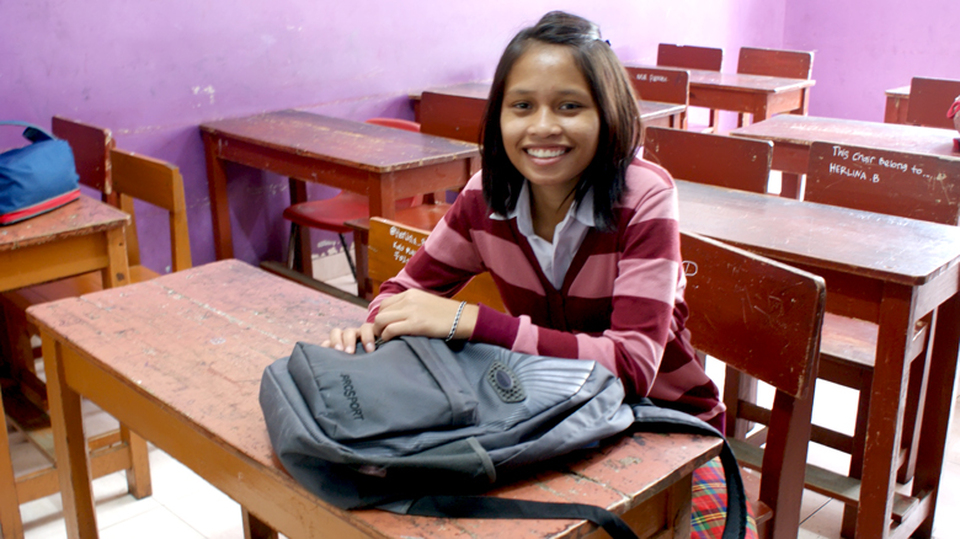 Herlina Bangun, 18, arrived at Mama Saya orphanage five years ago and was working towards her high school diploma while also playing for the orphanage rugby team for girls. (JG Photo/Kirsty Lawrence)