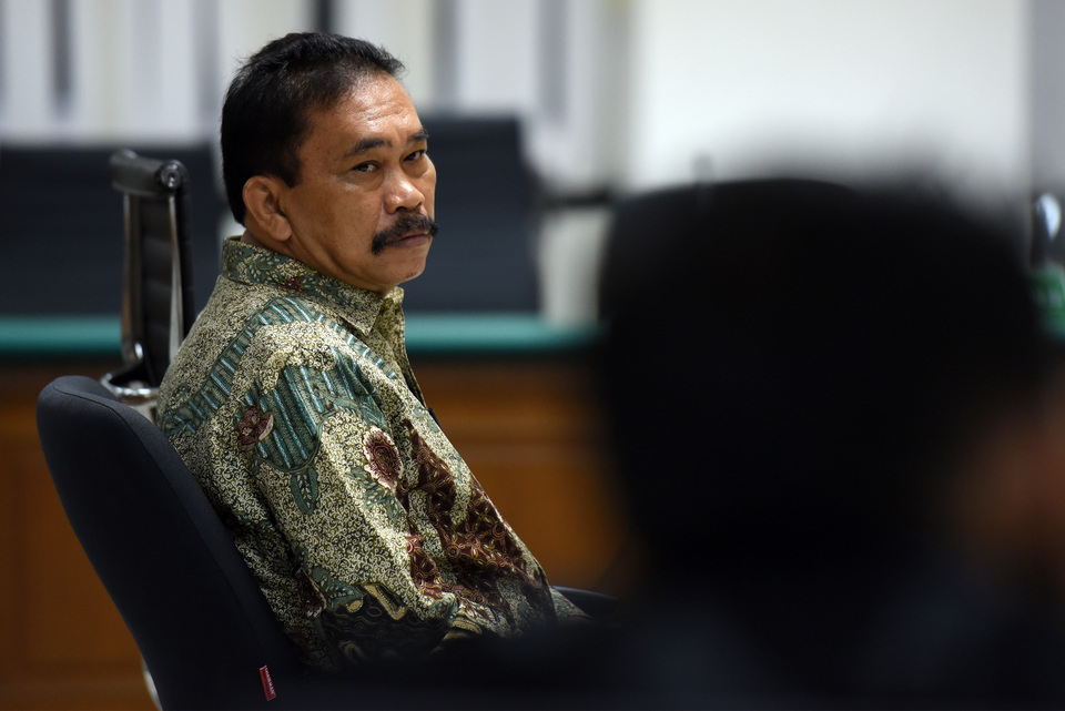 Bonaran Situmeang stands accused of bribing Indonesia's Supreme Court chief justice. (Antara Foto/M. Agung Rajasa)