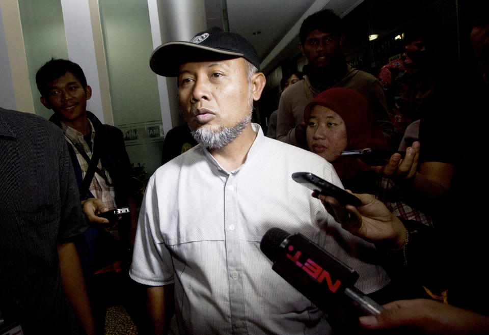 Suspended KPK deputy chairman Bambang Widjojanto. (Antara Photo/Vitalis Yogi Trisna)