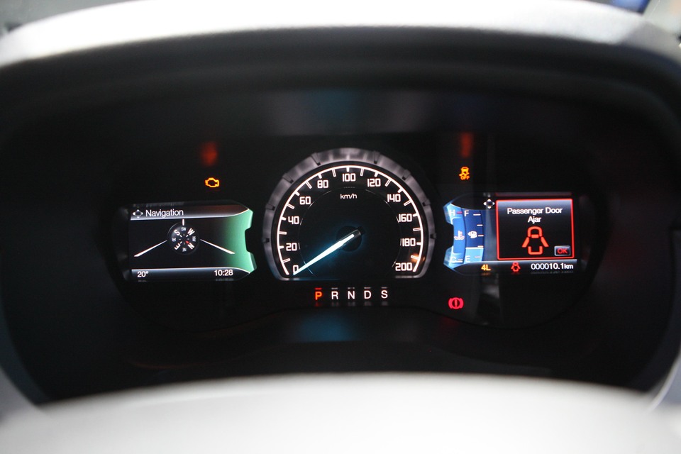 A speedometer on a new Ford Ranger is show during the 36th Bangkok Internatonal Motor Show in Bangkok, Thailand, on March 23, 2015. (JG Photo/Jurnasyanto Sukarno)