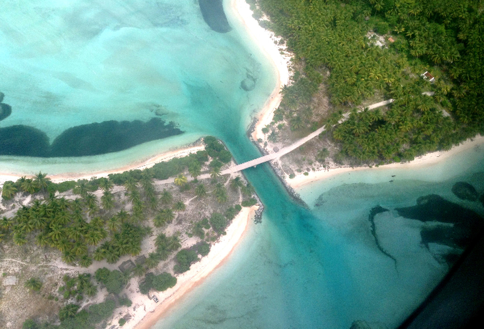 Pacific islands such as Kiribati's are under threat from rising sea levels. (Photo courtesy of Kiribati tourism)