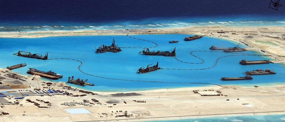 A handout picture from the Armed Forces of the Philippines (AFP) shows  structures being built by China in contested territory in the Spratly Islands. (Reuters Photo/Armed Forces of the Philippines/Handout via Reuters)