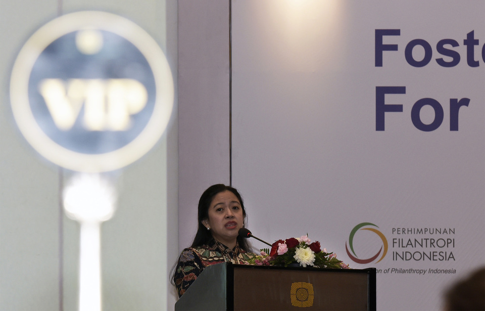 Critics have lashed out at the nearly $10 million spent on Puan Maharani's website, which seems to serve no purpose whatsoever other than glorify the minister. (Antara Photo/Sigid Kurniawan)
