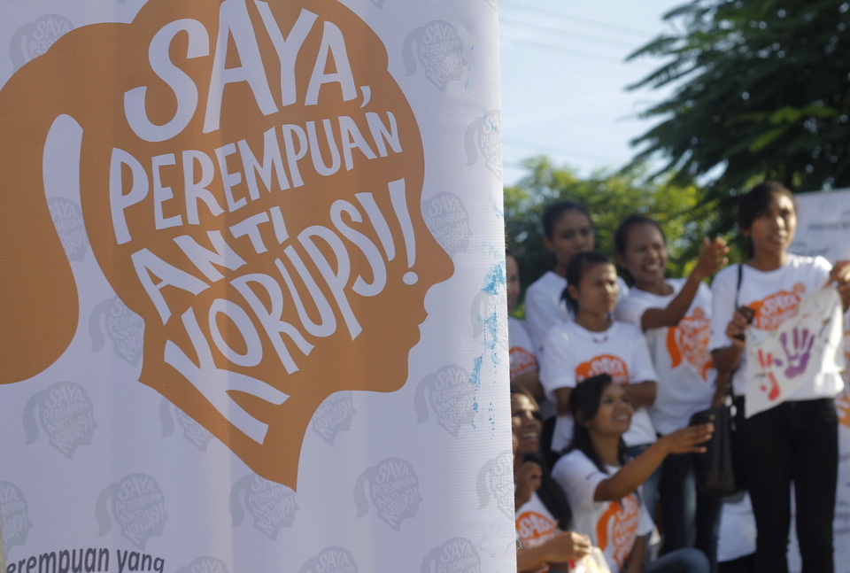 President Joko Widodo revealed on Thursday an all-female lineup for the KPK selection committee. Antara Photo/Kornelis Kaha