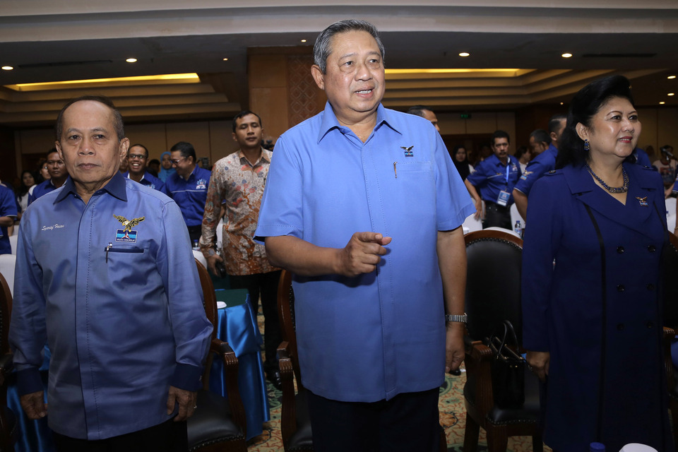 Former President Susilo Bambang Yudhoyono, center. (Antara Photo/Teresia May)