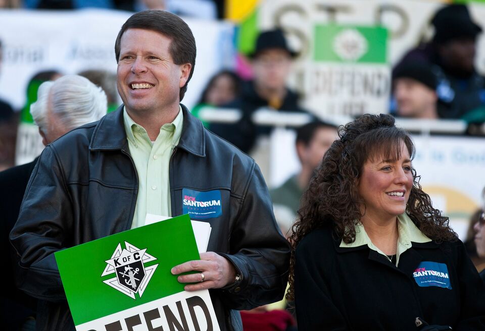Jim Bob Duggar and his wife Michelle Duggar, attend a Pro-Life rally in Columbia, South Carolina, on the steps of the State House in this file photo from Jan. 14, 2012.  (Reuters Photo/Chris Keane)