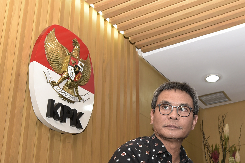 KPK interim chief Johan Budi is in the running for the post. (Antara Photo/Sigid Kurniawan) 