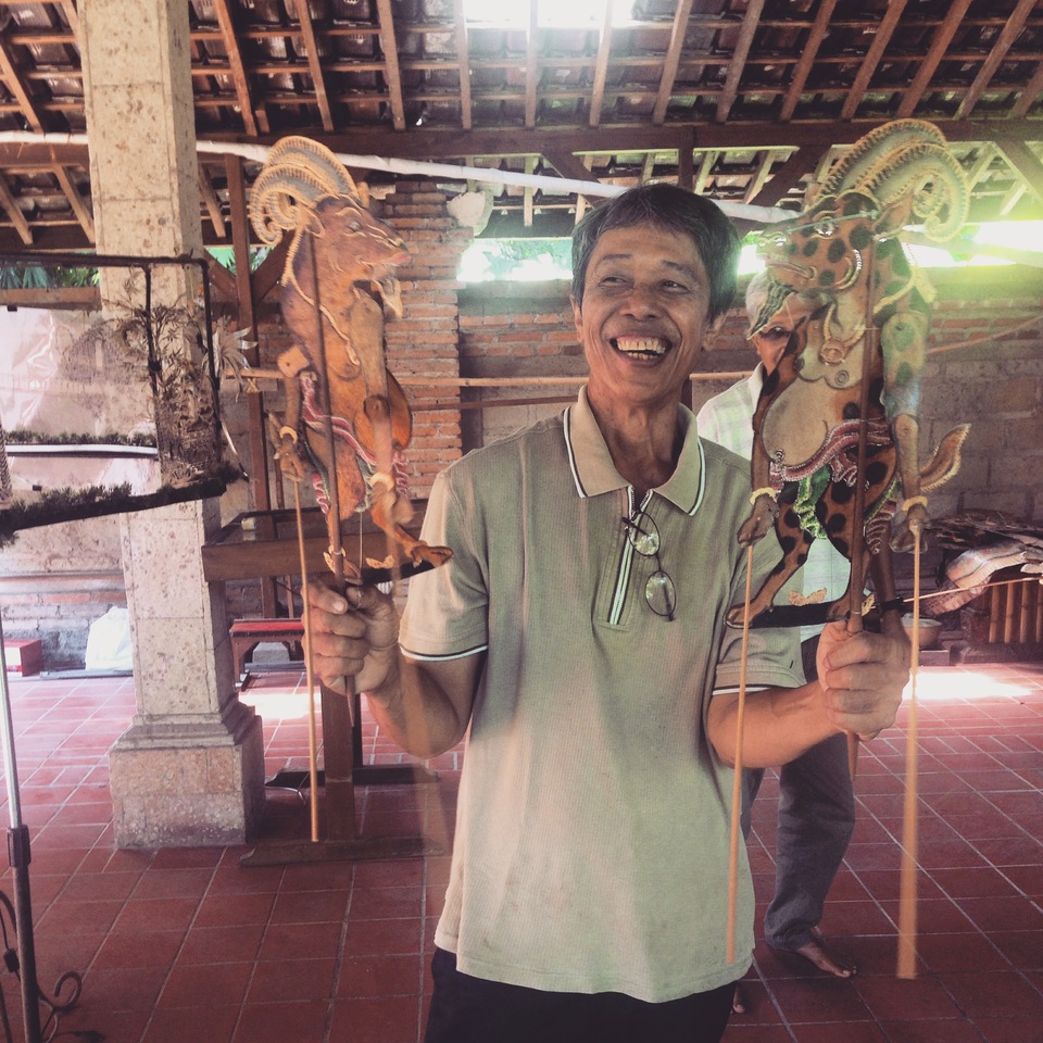 Balinese puppeteer I Wayan Wija was only 12 years old when he created his first wayang, following in his ancestors' footsteps.  (JG Photo/ Katrin Figge)