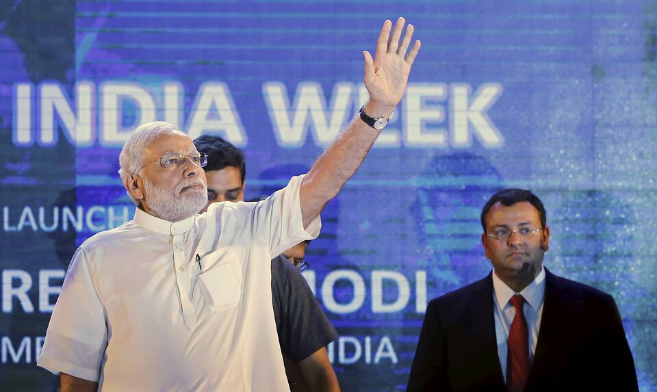 Prime Minister Narendra Modi during the launch of “Digital India Week” in New Delhi, India, Wednesday. (Reuters Photo/Adnan Abidi)