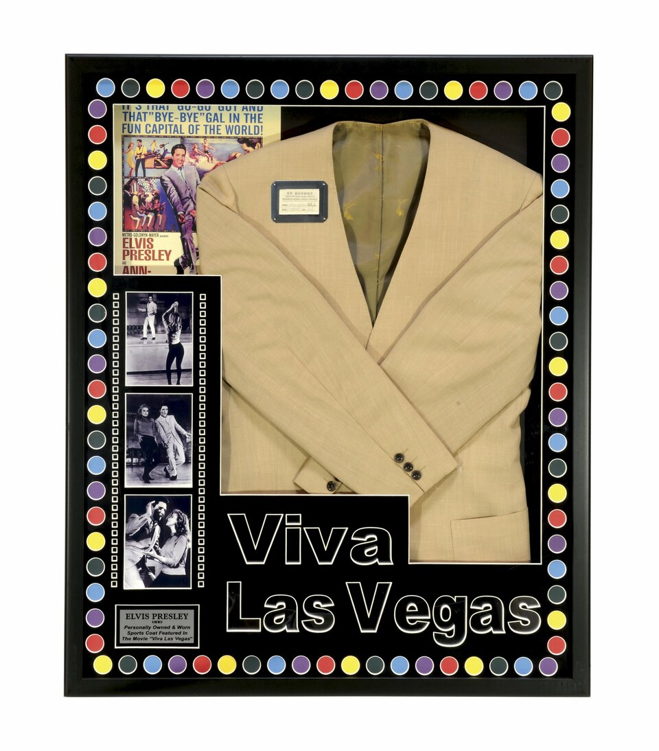 The jacket which Elvis Presley wore in the film “Viva Las Vegas” during his legendary dance scene with Ann-Margret. (Reuters Photo/Handout)