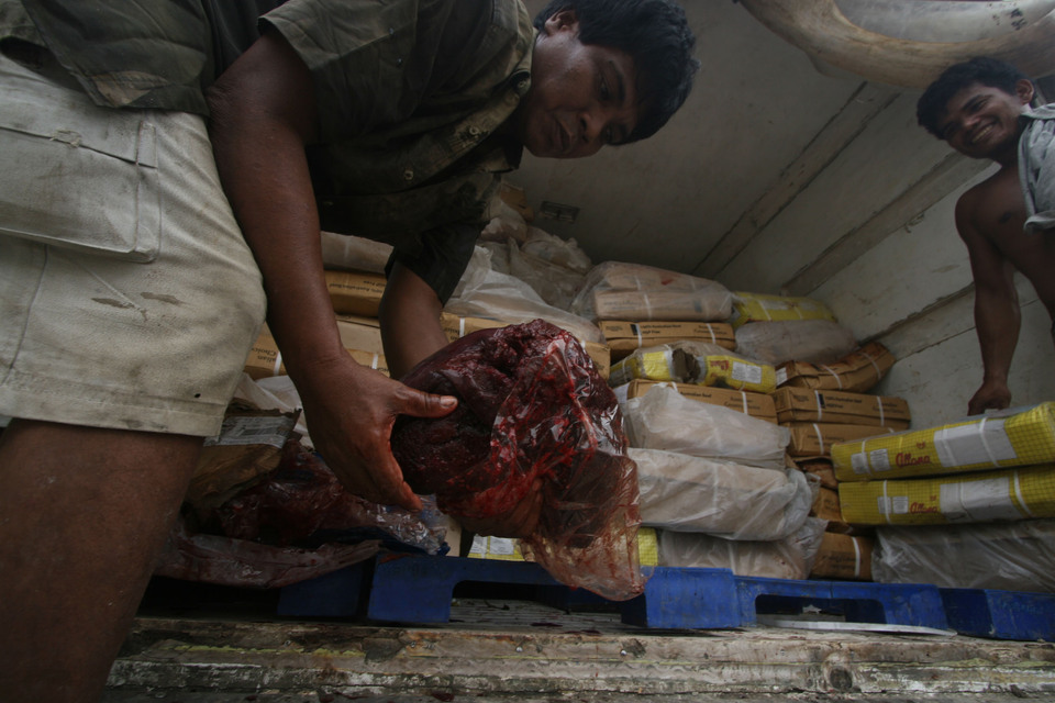 The government also plans to import an additional 300,000 head of cattle by the end of this year, to bring down beef price further. (Antara Photo/Septianda Perdana)