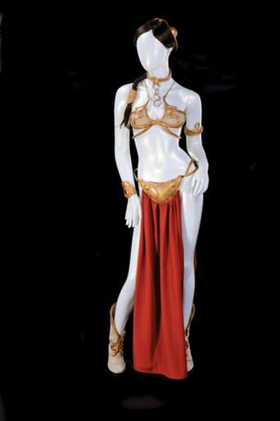 The Princess Leia slave costume worn by actress Carrie Fisher in "Star Wars Episode VI: Return of the Jedi" is shown in this handout photo released to Reuters September 16, 2015. (Reuters Photo/Profiles in History/Handout via Reuters)