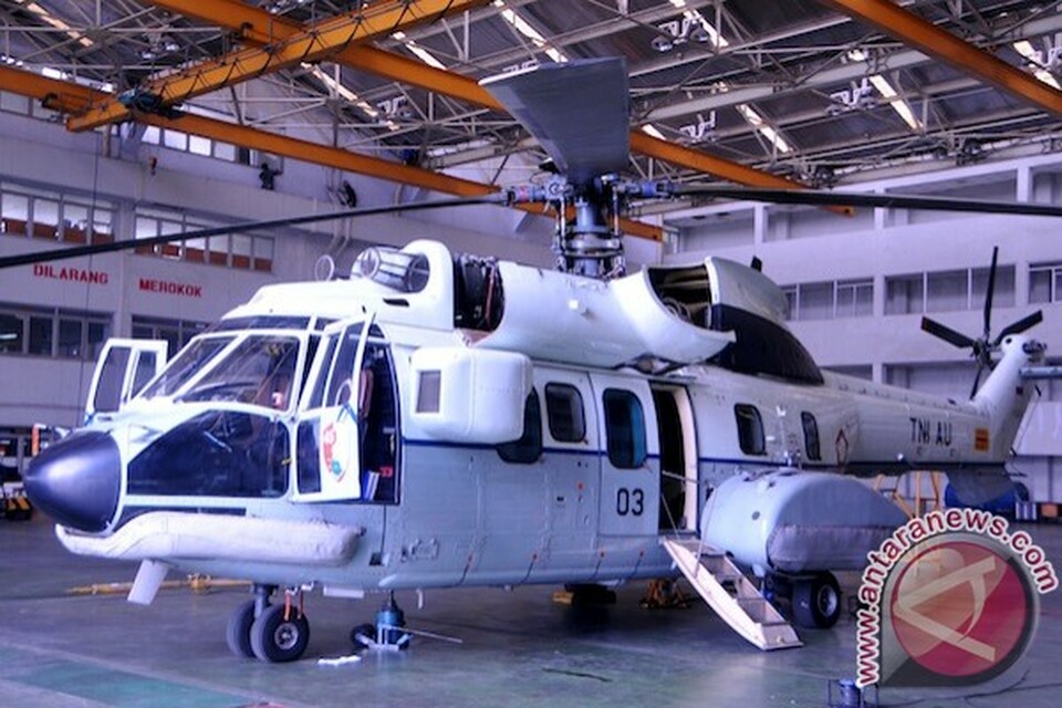 A Super Puma helicopter from state-owned aerospace and defense firm Dirgantara. (Antara Photo)
