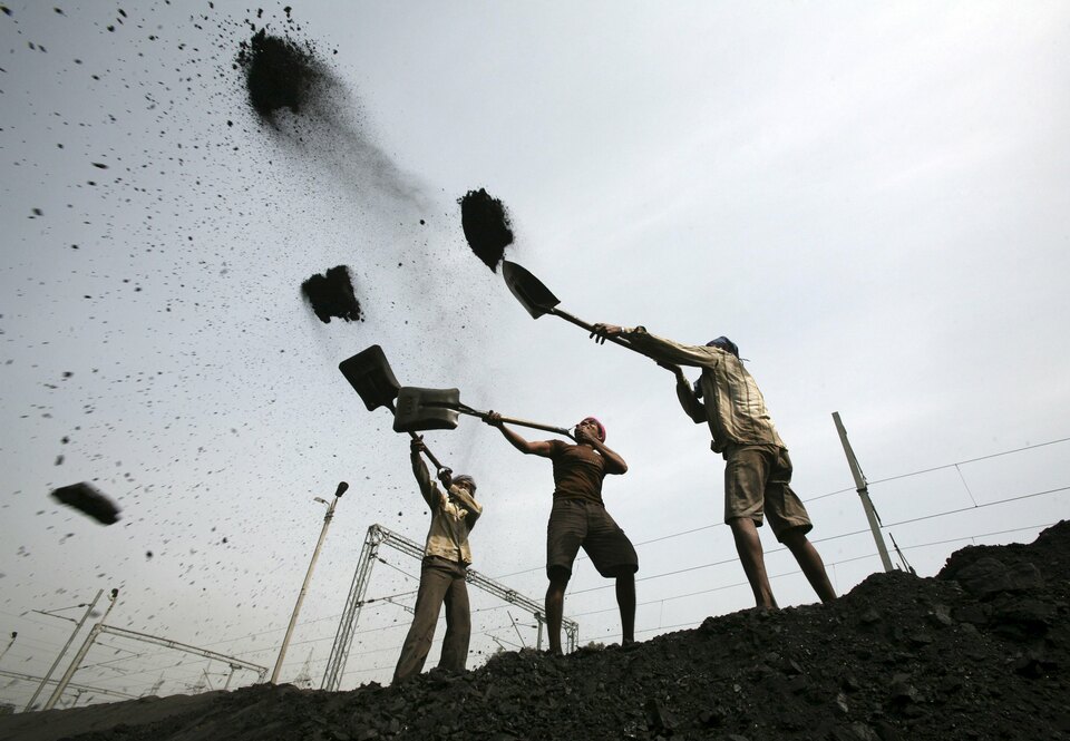 Five trade unions at top coal producers in India will go on a three-day strike in June to protest against a proposed merger of the coal miners' provident fund with the employees' provident fund, they said. (Reuters Photo/Mukesh Gupta)