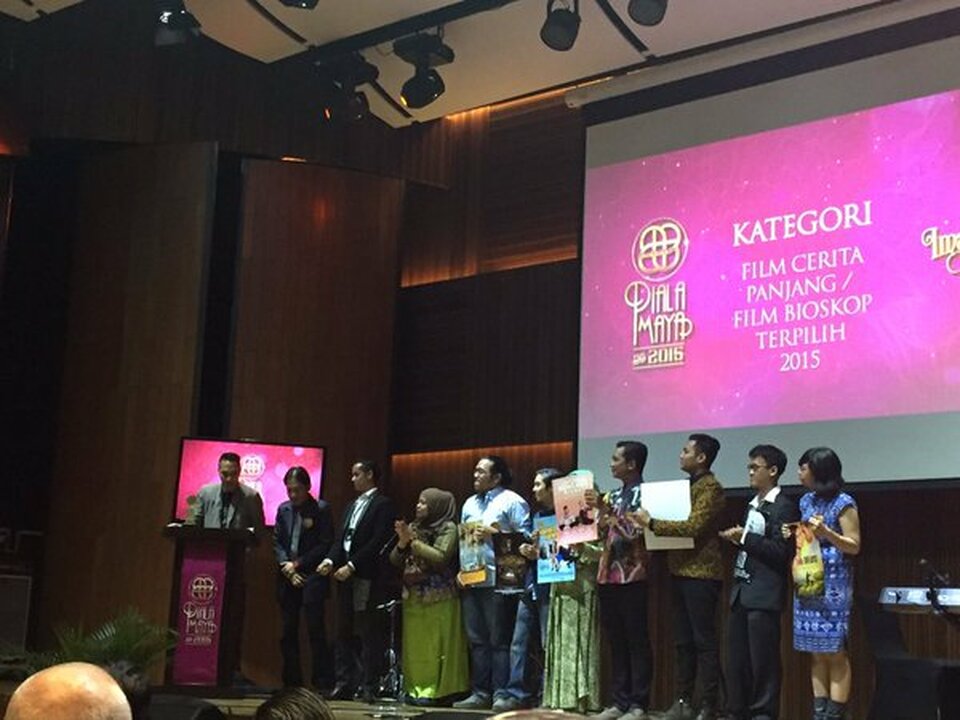 Guru Bangsa Tjokroaminoto' won Best Film at Piala Maya in Jakarta on Saturday. (Photo courtesy of Piala Maya)