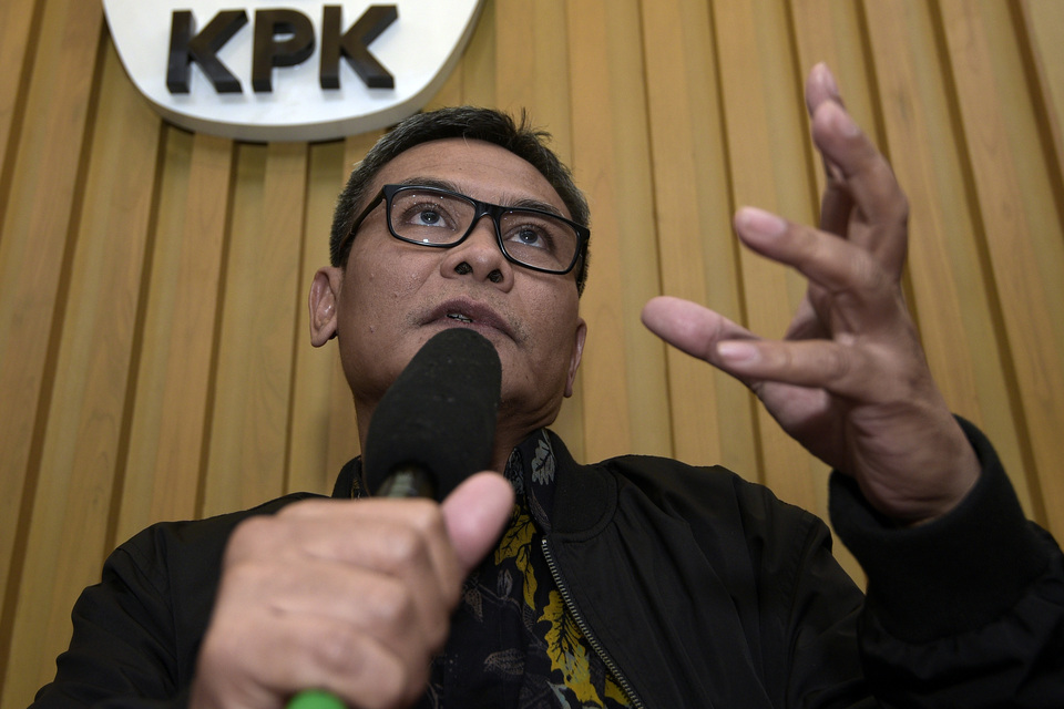 Former KPK deputy chairman and interim commissioner Johan Budi is now the official spokesman for President Joko Widodo. (Antara Photo/Sigid Kurniawan)